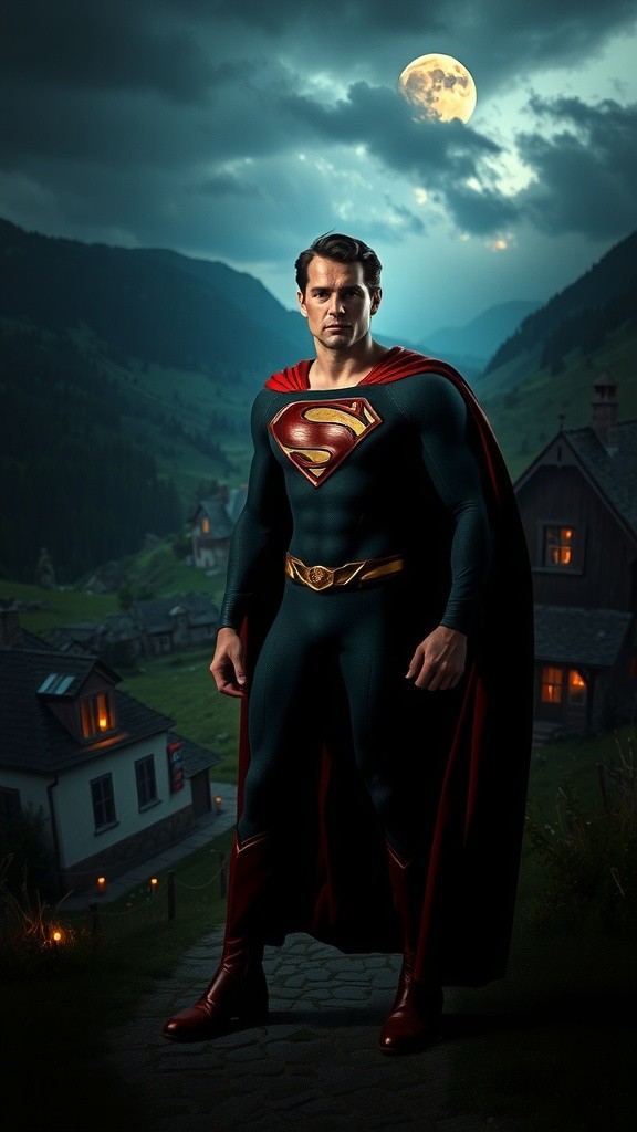 सुपरमैन हवा में उड़ते हुए