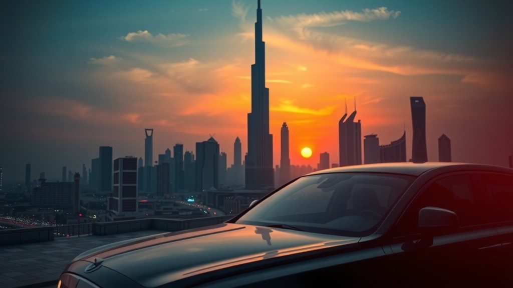 Stylish Exit: Man from BMW Against a Beautiful Backdrop