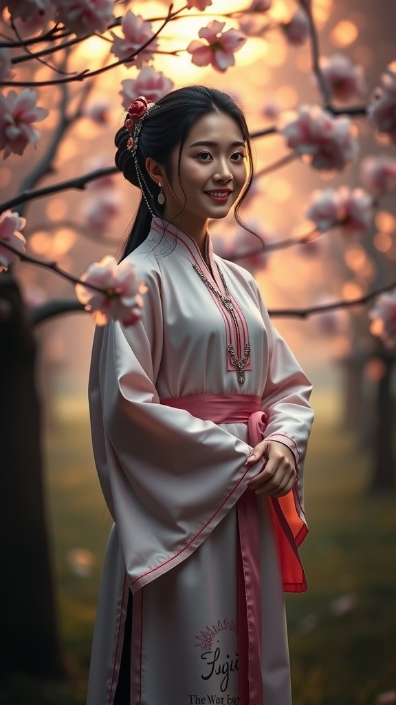 Ethereal Spring Blossoms: A Dance of Beauty and Tradition