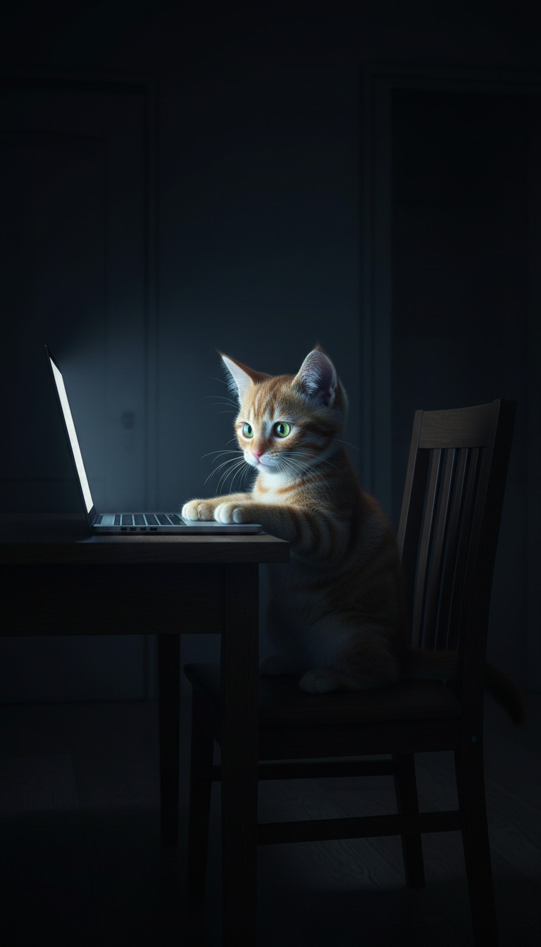 Cat Sees Scary Lion Video and Runs Away