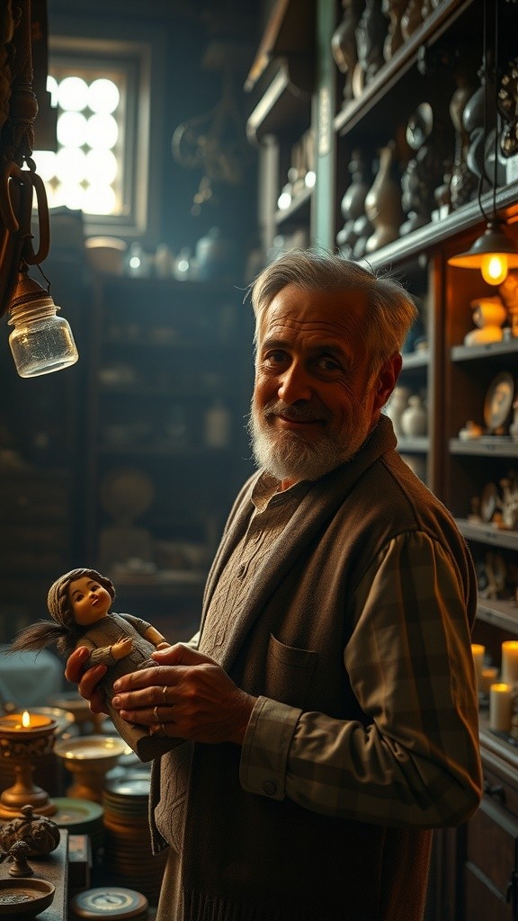 Boneka Kayu dan Kursi Goyang