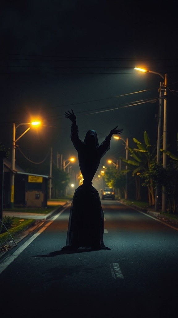 Malam Mencekam: Sosok Pocong di Jalan Desa