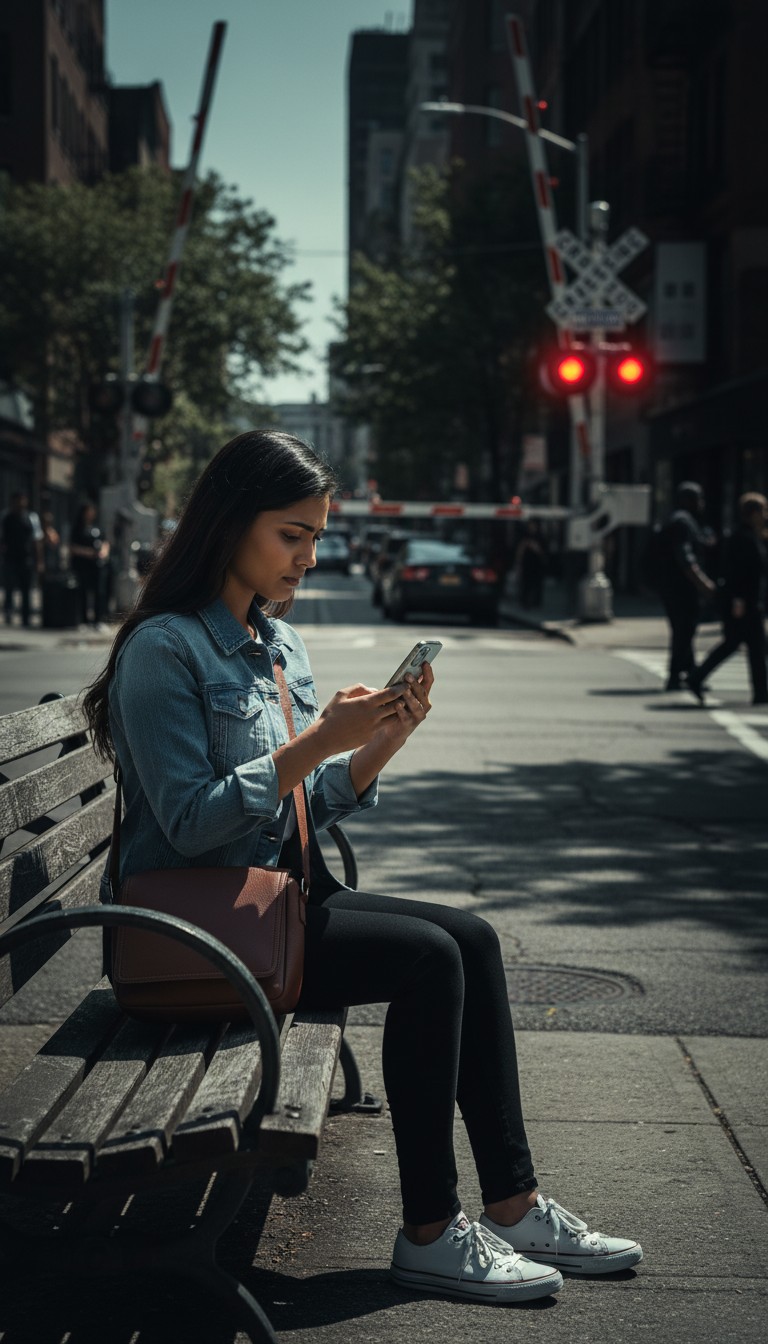 Faster Train Threatens Her!