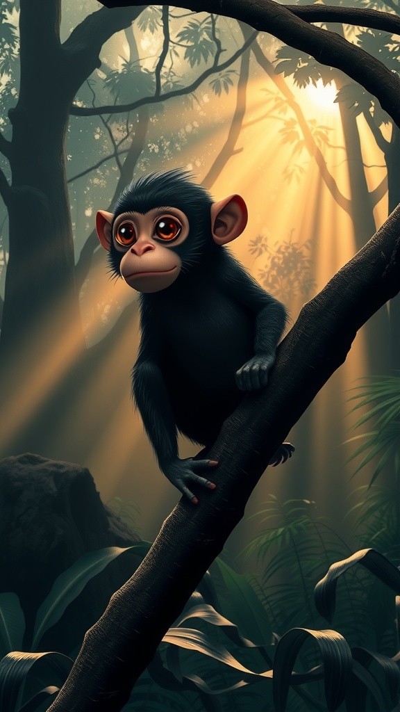 Baby Monkey in Danger: The Anaconda Approaches
