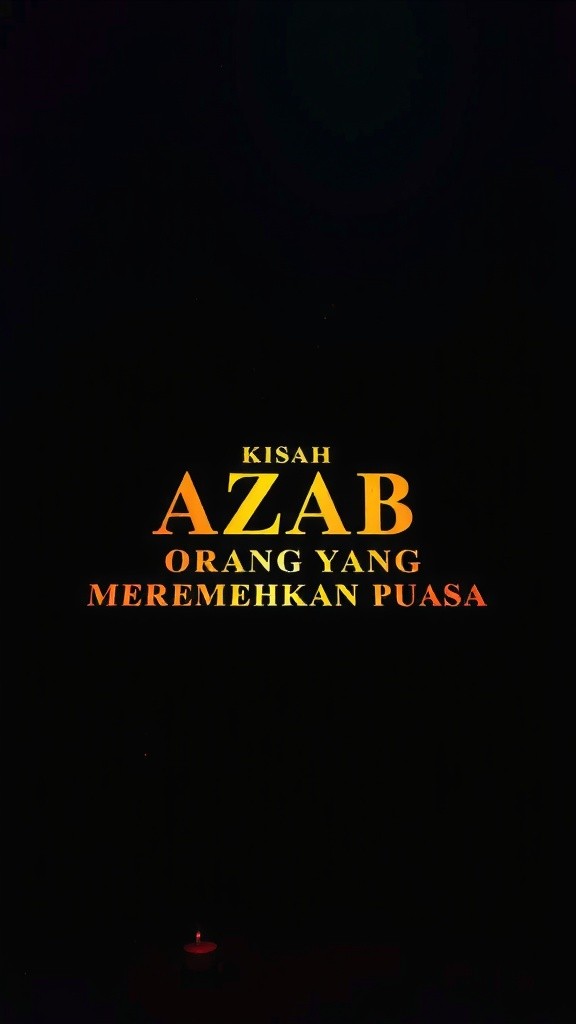 Azab Orang yang Meremehkan Puasa