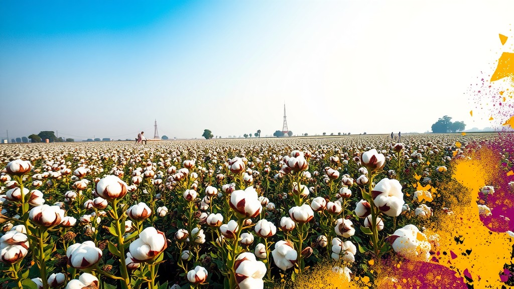 Pakistani Farmer Spraying Weeds in Cotton Crop