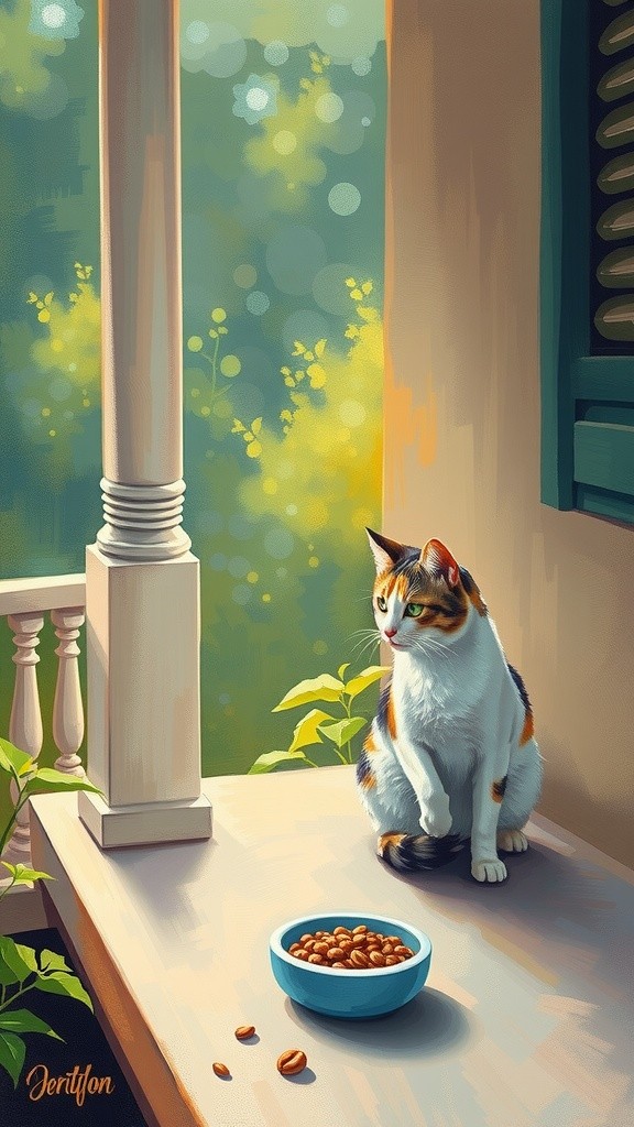 Kucing yang Menunggu Makan Malam