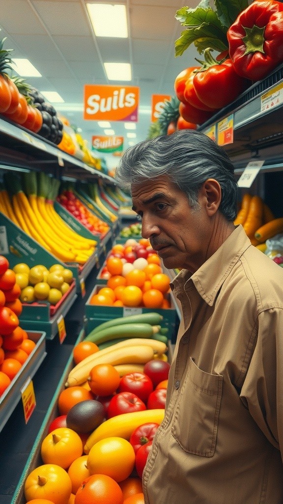 Fruit Fight: A Supermarket Showdown!