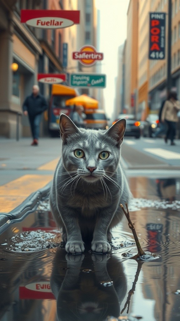 Cat in Water with Kittens: A Sad Story