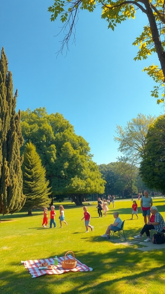 Happy Kids Playing in the Park