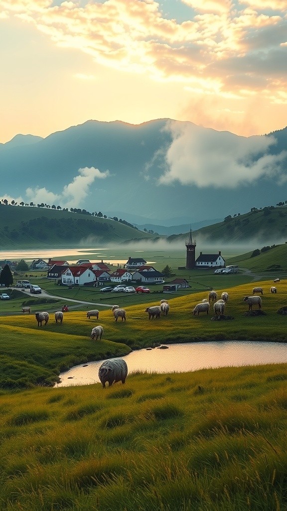 Saksun: A Serene Village at Dawn and Dusk