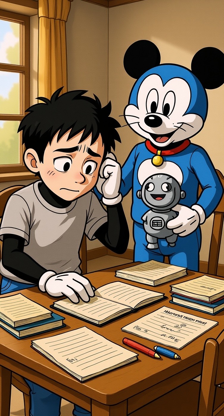 Doraemon Helps Nobita with Homework