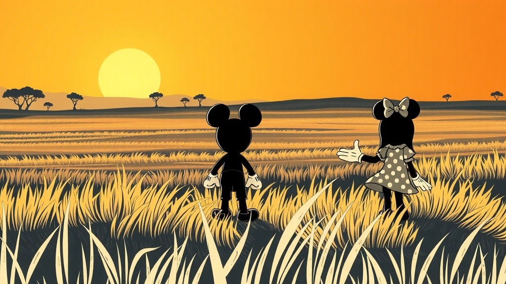 A King Lion Teaches His Cubs to Hunt