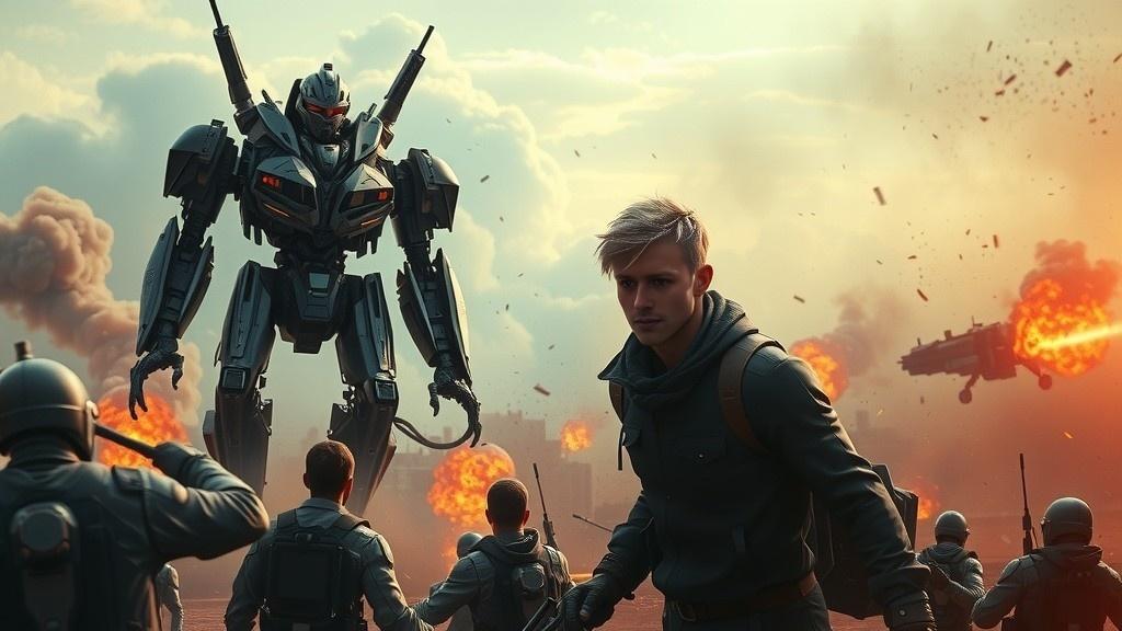 Clash of Titans: Humanity vs. Machines in a Futuristic Battlefield