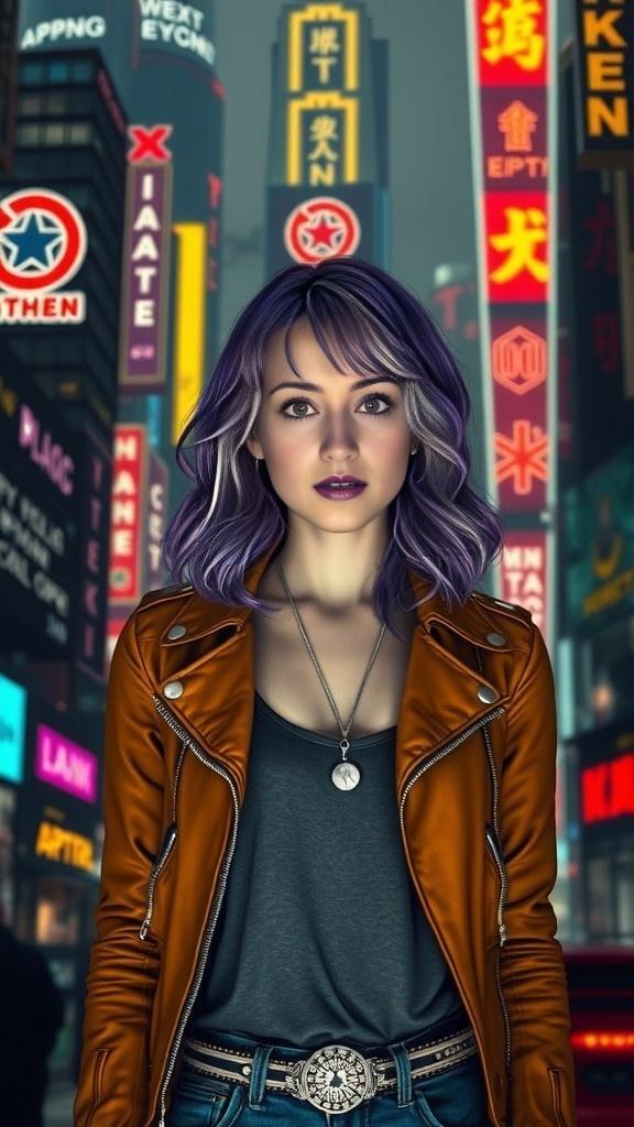 Neon Warrior: A Cyberpunk Elegance