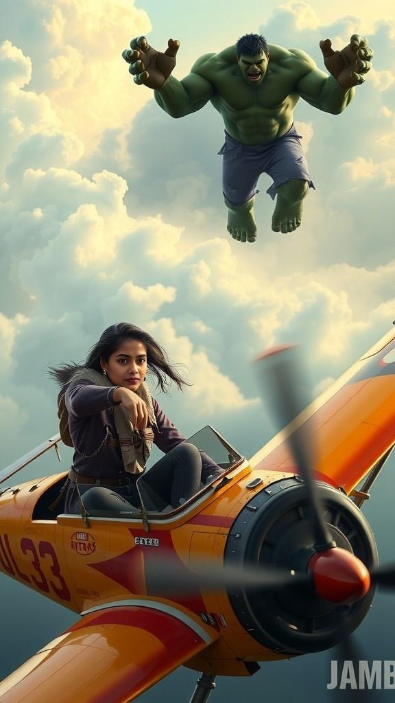 Sky Duel: Biplane vs Hulk