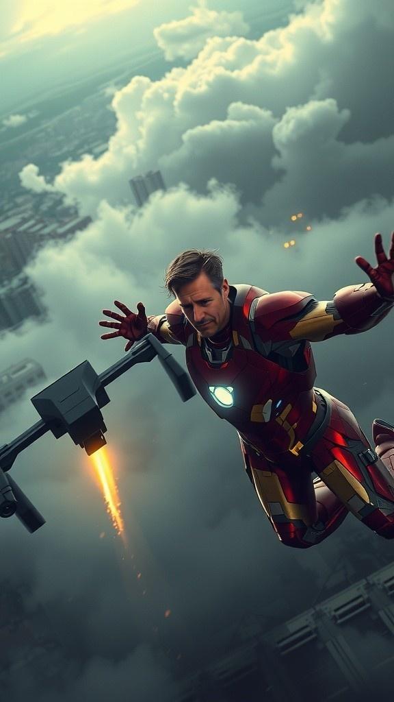 Iron Man vs. The Enemy Drone: A High-Flying Showdown