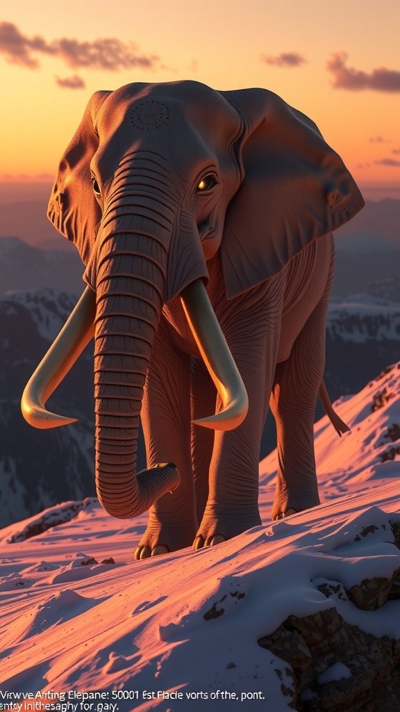 The Majestic White Elephant: A Snowy Struggle