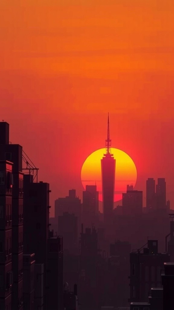 Futuristic Cityscape at Sunset: A Glimpse into Tomorrow