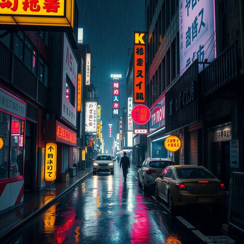 Neon Shadows: A Detective's Descent