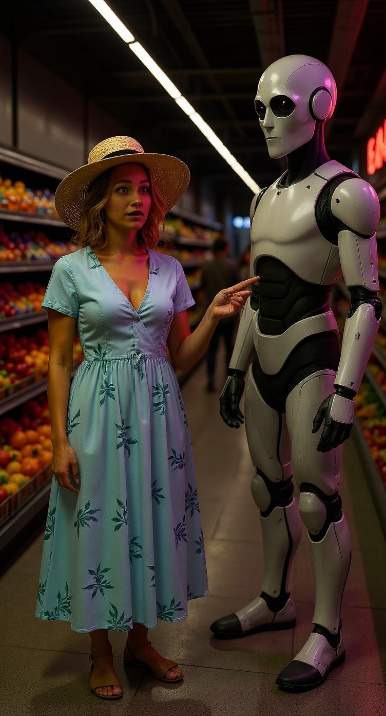 Zakupy z robotem w markecie