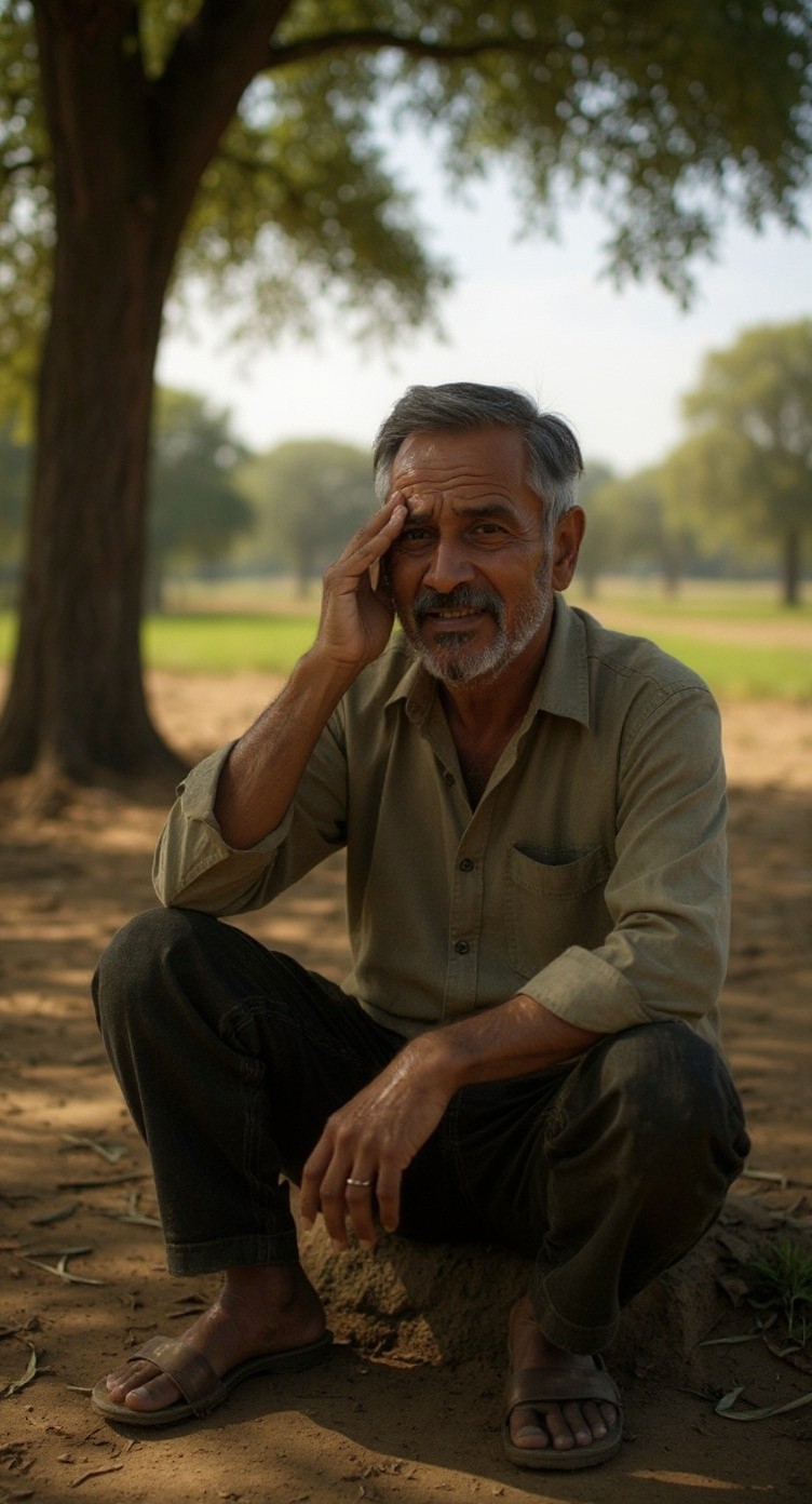 The Farmer's Moment of Relaxation
