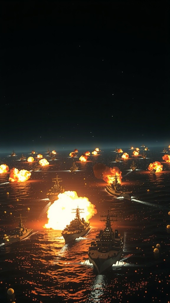 Midnight Naval Warfare: A 4K HDR Epic Battle