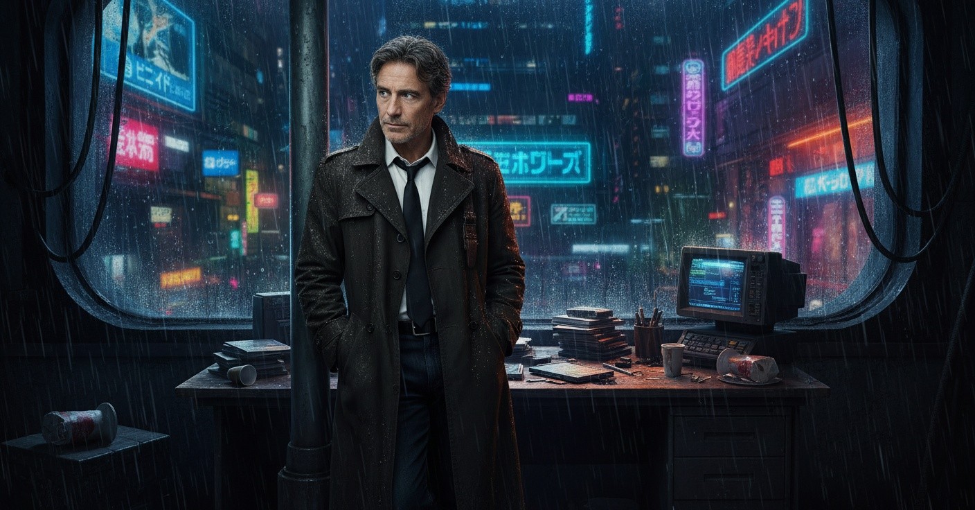 Neon Shadows: A Bladerunner Noir