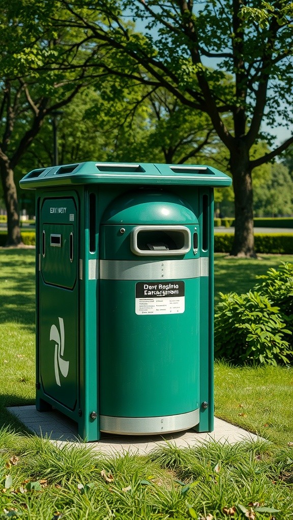 Futuristic Smart Green Dustbin Design with Dual Compartment System