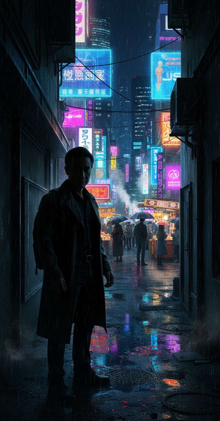 Neon Shadows: A Bladerunner Noir