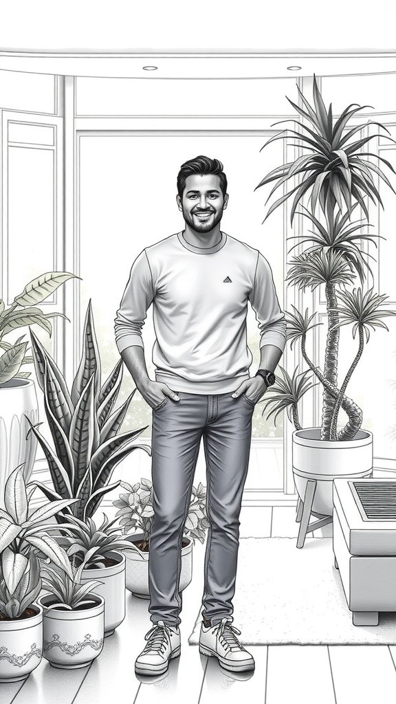 Kucing Oren dan Tanaman Hias yang Porak-Poranda