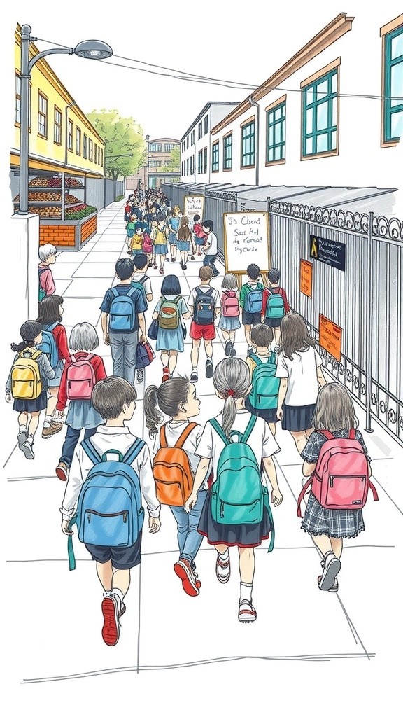 African Woman Selling Oranges Opposite the School