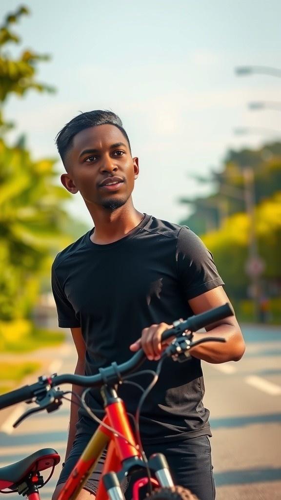 Budi dan Ayam Santai Saat Jatuh dari Sepeda