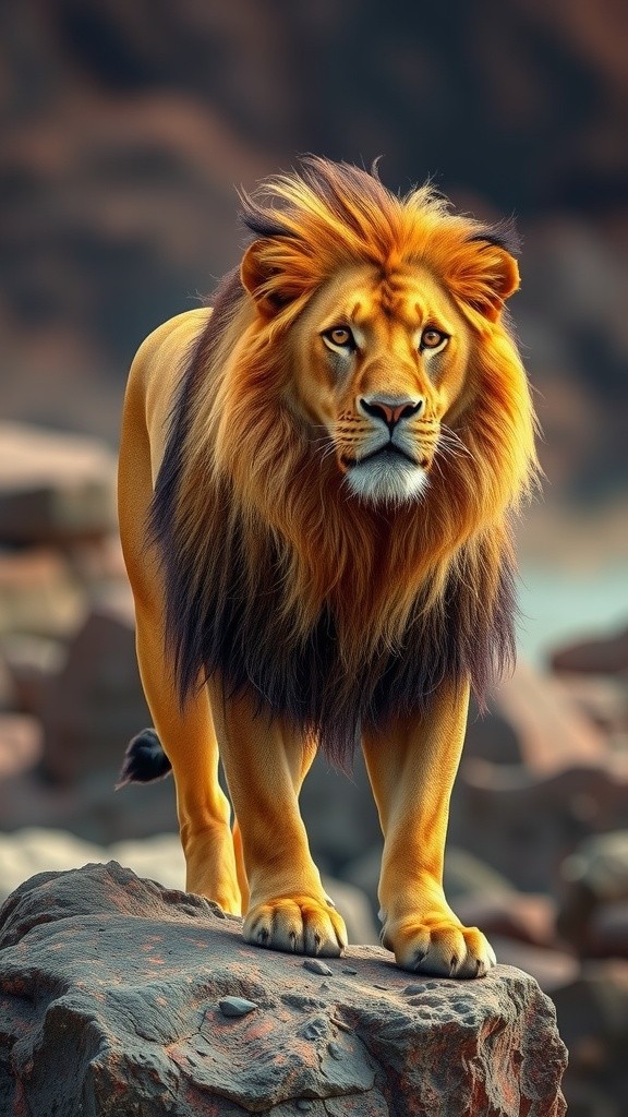 Majestic Lion at Sunset