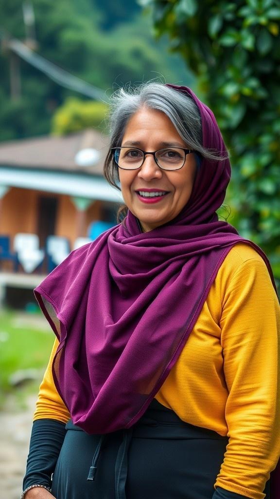 Ibu Berjilbab: Pagi Santai di Kampung
