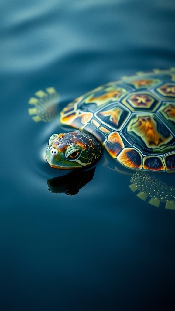 Trapped: A Turtle's Struggle in Deep Water