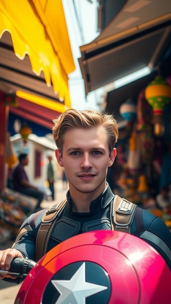 Captain America Goes Grocery Shopping in Indonesia!
