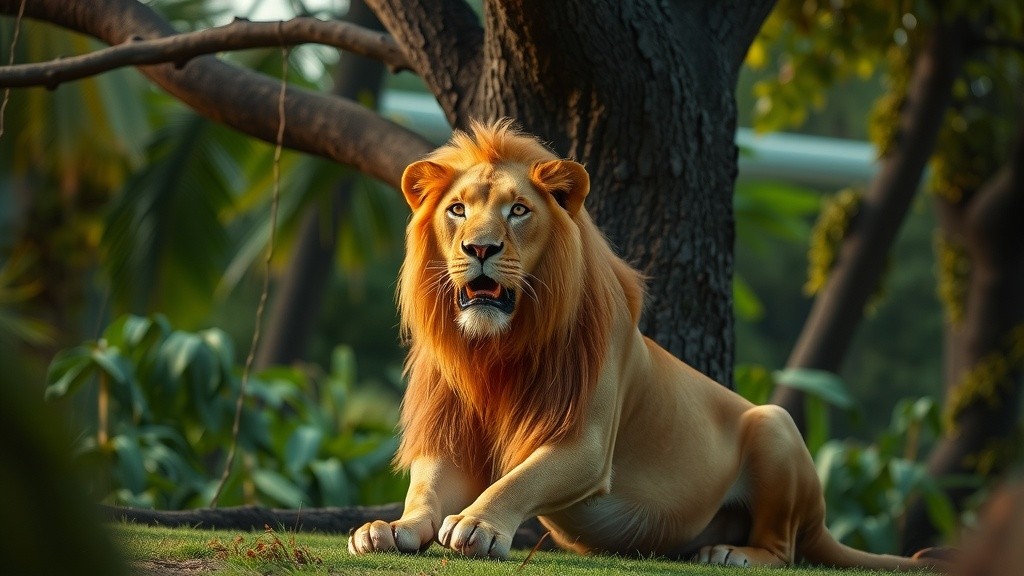 शेर और जिराफ का सामना