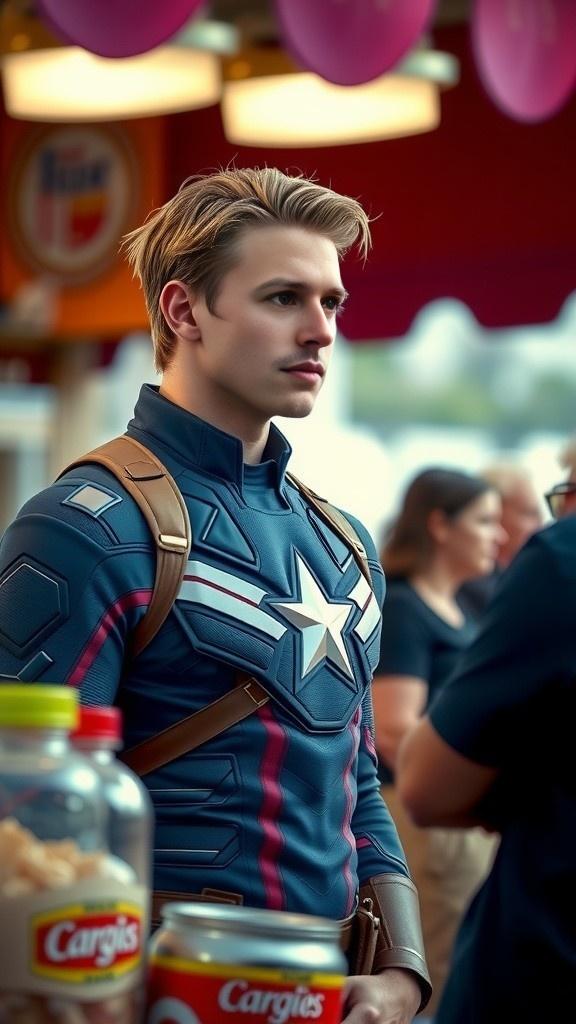 Captain America's Food Stall Adventure