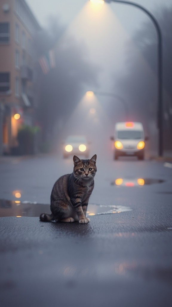 Whiskers' Search: A Lost Cat's Journey Home