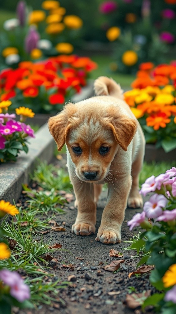 Puppy and Rabbit: A Garden Adventure