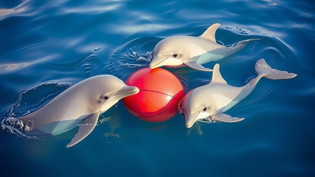 Dolphin Joy: Playing Together with a Red Ball
