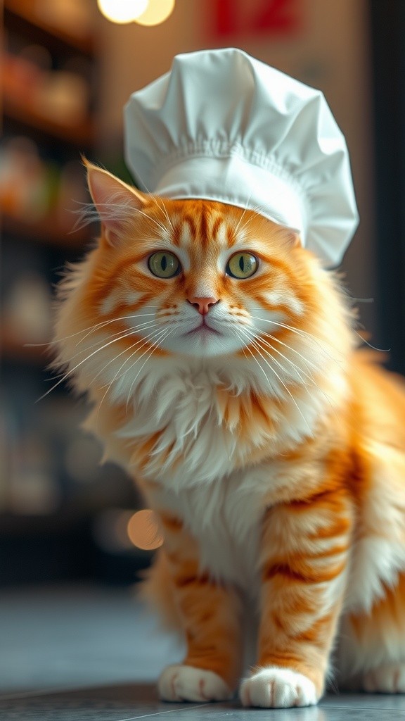 Chef Cat: Mastering the Art of Pork Slicing