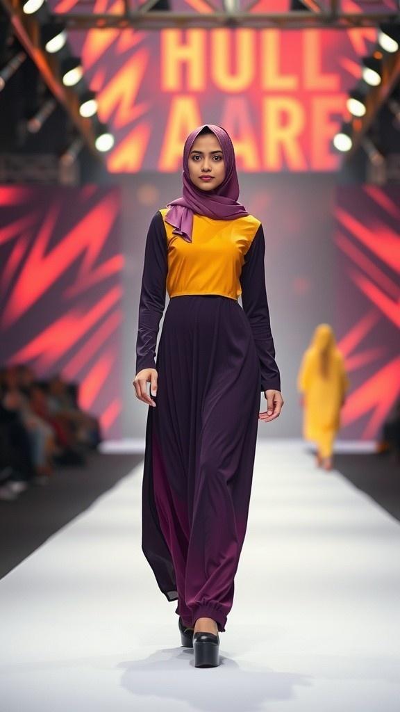 Beautiful Hijab Model Shines on Fashion Show Runway