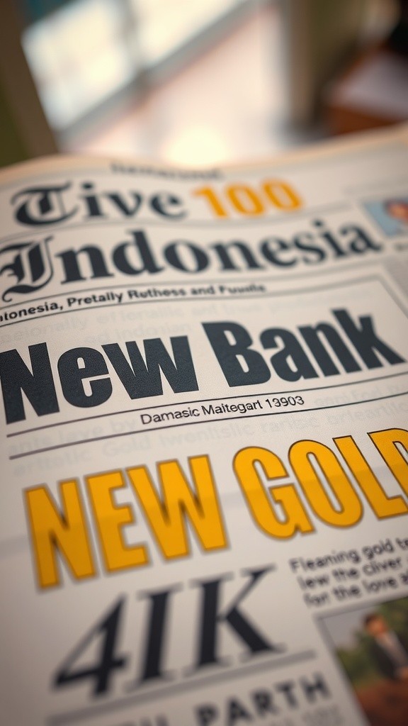Indonesia Launches First Gold Bank to Boost National Economy