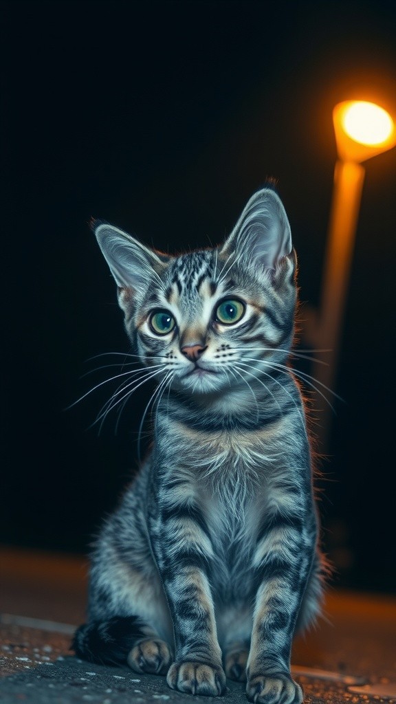 Hopeful Whiskers: A Rainy Night's Wait