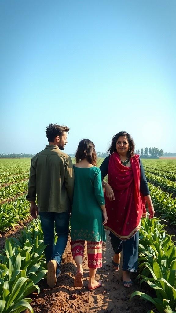 गांव में हल चलाना