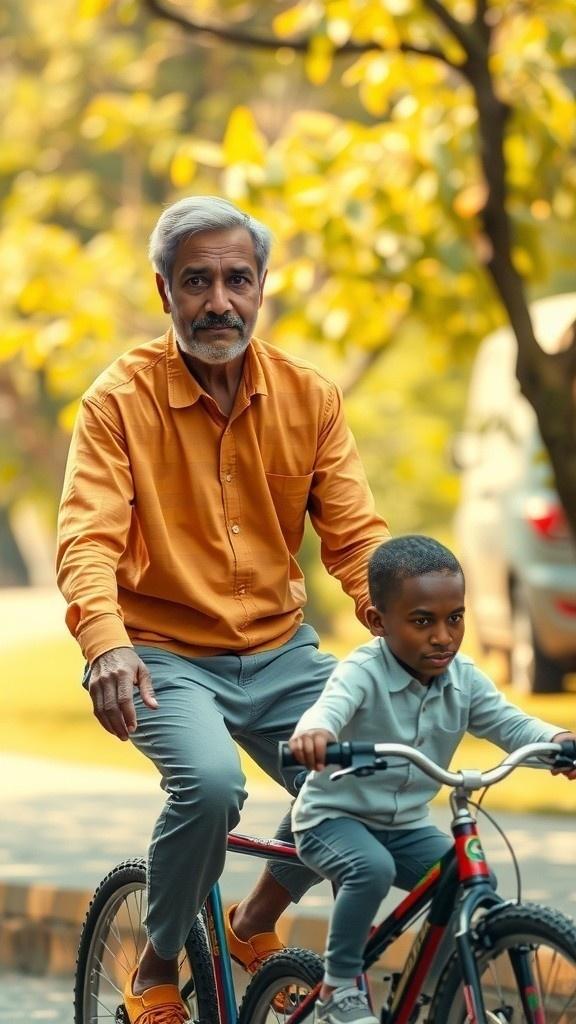 Bersepeda Bersama: Ayah dan Anak