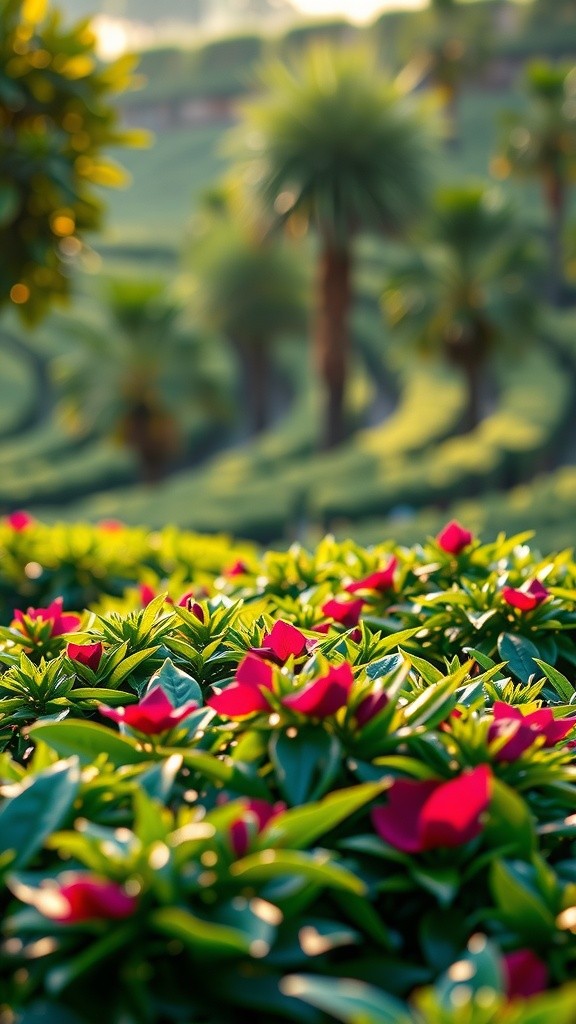 Pesona Kebun Teh di Pagi Hari