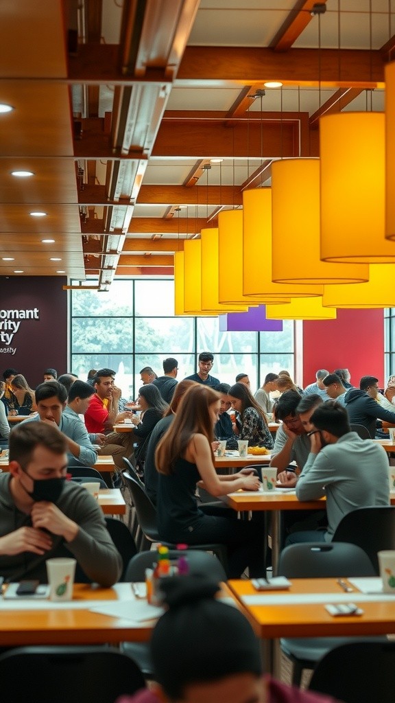 Lunchtime Shenanigans at University Cafeteria